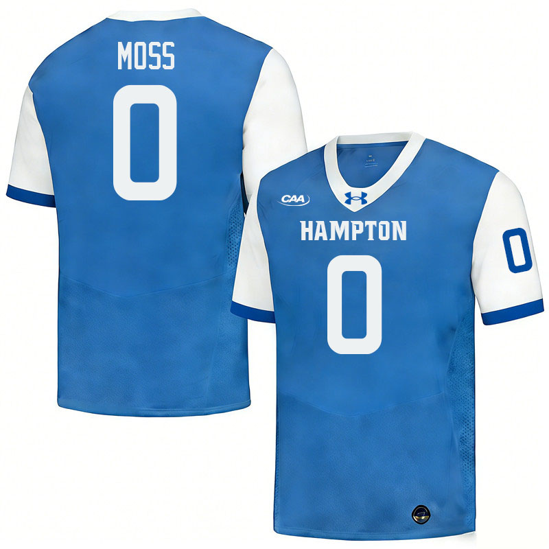Hampton Pirates #0 Maxwell Moss College Football Jerseys,Uniforms-Blue